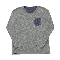 Camiseta UOT Manga Longa Azul Dupla Face MCL-0065 - comprar online