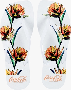 Chinelo Coca Cola Fem Branco/Branco CC4132