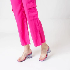 Tamanco Petite Jolie Lory Translucido e Pink Fluor PJ7049 - Experimente modas Uot | Maresia | Kenner