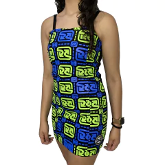 Vestido Cyclone Veludo Verde e Azul ORIGINAL 094002290