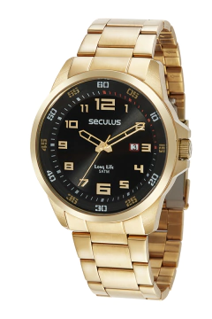Relógio Seculus Masculino Dourado 44011GPSVDA3