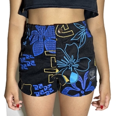 Short Cyclone Veludo Preto e Azul ORIGINAL 110502860