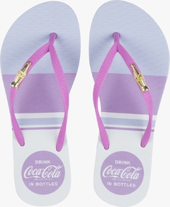 Chinelo Coca Cola Fem Branco/Roxo CC4147