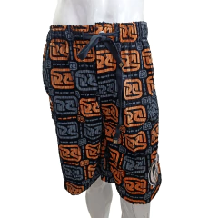 Bermuda Cyclone Veludo Preto e Laranja Original 020515320 - comprar online