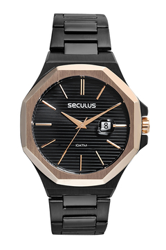 Relógio Seculus Masculino Preto 77214GPSVIA2