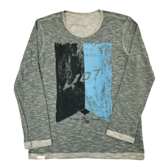 Camiseta UOT Manga Longa Cinza Dupla Face MCL-0065 - comprar online