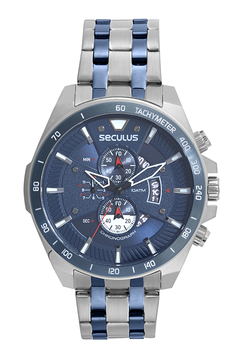 Relógio Seculus Masculino Cronógrafo Prata 77221GPSVOA1