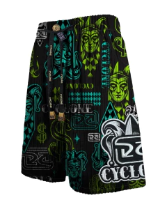 Bermuda Cyclone Veludo Preto e Verde Original 020516980