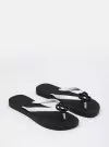 Chinelo Petite Jolie Branco e Preto PJ6979