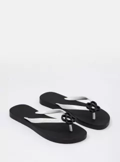 Chinelo Petite Jolie Branco e Preto PJ6979