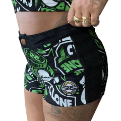 Short Cyclone Veludo Preto e Verde ORIGINAL 110502033 - comprar online