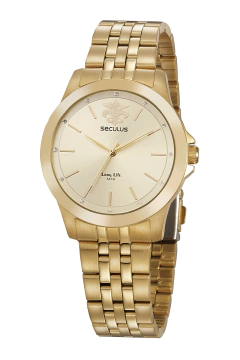 Relógio Seculus Feminino Pedagogia Dourado 20942LPSKDS1 ***