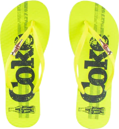 Chinelo Coca Cola Feminino Branco/Amarelo Neon CC3316