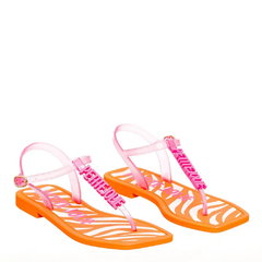 Sandália Petit Jolie J-Lastic Rosa Shock Translucido-Tangerina PJ6584 - comprar online