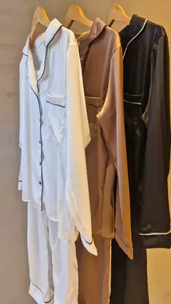Pijama Camisero de Sedita Malagá Negro - comprar online