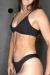 Conjunto: Top Meia Taça + Calcinha Asa delta Preta - Coconut Made