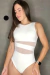 Maiô Body Regata recorte tela Off White - Coconut Made