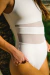 Maiô Body Regata recorte tela Off White - loja online