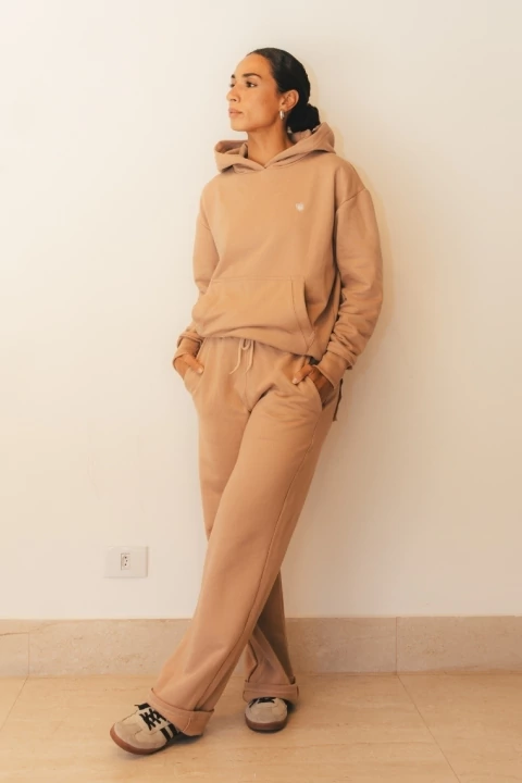 Conjunto Moletom Bege: Blusa + Calça - comprar online