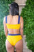 Conjunto: Top Faixa dupla face + Calcinha Hot Pant dupla face Mostarda com Azul marinho na internet