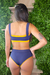Imagem do Conjunto: Top Faixa dupla face + Calcinha Hot Pant dupla face Mostarda com Azul marinho