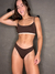 Conjunto: Top Camisetinha sport + Calcinha Largo sport Marrom com puncake - comprar online