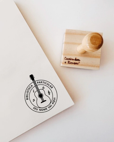 Carimbo violão - Biblioteca Particular Personalizado com nome