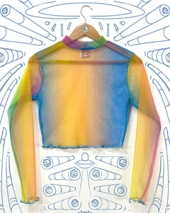 Crop "Rainbow" Manga Larga