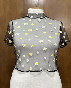 Crop top "Daisy" negro - comprar online