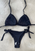 Conjunto Biquíni Cortininha Suzy Liso Com Calcinha Fio Preto - comprar online