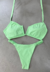 Conjunto Biquíni Top Aro V Com Calcinha de Trança Verde Claro