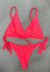 Conjunto Biquíni Triângulo Liso Com Calcinha de Lacinho Fio Coral Neon - comprar online
