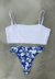 Conjunto Biquíni Top Reto Com Calcinha Asa-Delta Estampado Borboletas