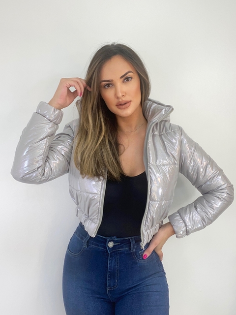 Jaqueta Puffer Sophia Cinza Disco