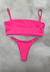 Conjunto Biquíni Top Reto Com Calcinha De Tira Em Tranças Pink na internet