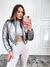 Jaqueta Puffer Jade Em Vinil Prata Escuro - comprar online