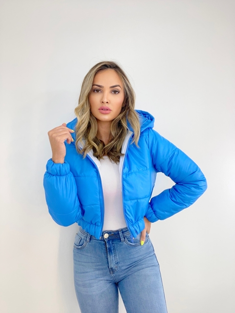 Jaqueta Puffer Sophia Azul Cítrica