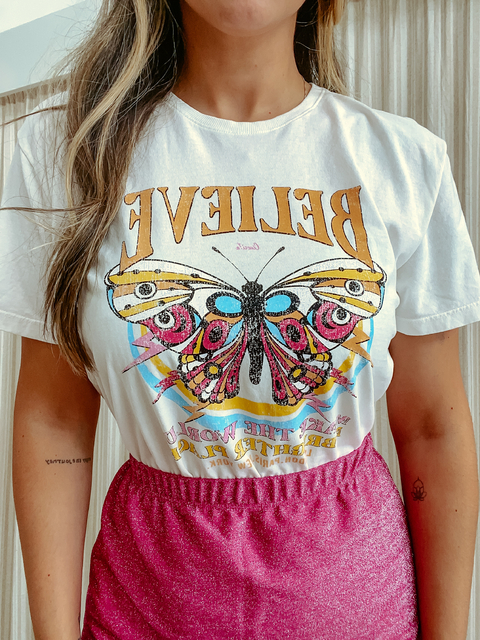 T-Shirt Estampada Borboleta