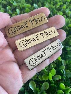 Placa em metal com garra 1,3x5