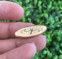 Placa Metal com Garra Oval 1x3 - comprar online