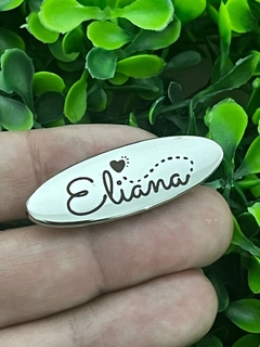 Placa Metal com Garra 1,4x4 formato Oval - comprar online