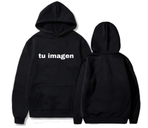 Buzo Negro Personalizado Clasico cuatro estampas