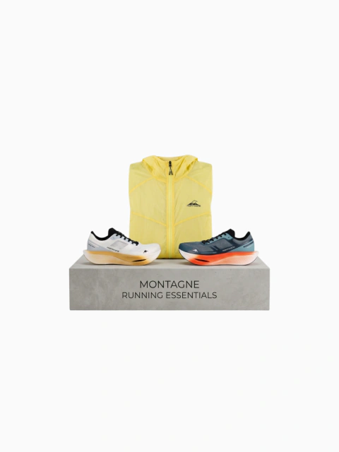 Kit Montagne Running: Campera Rompeviento Metric + Zapatillas Halo Pro