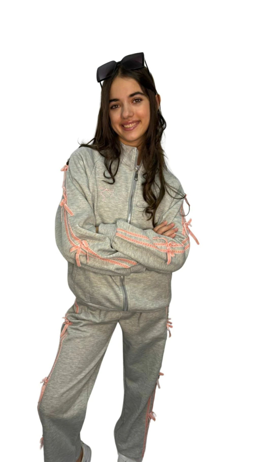 Conjunto Con Moño Bordado Melange