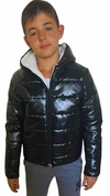 CAMPERA ABRIGO NEGRO CHAROLADO NENE