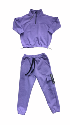CONJUNTO BUZO CADENITA + BABUCHA CARGO VIOLETA