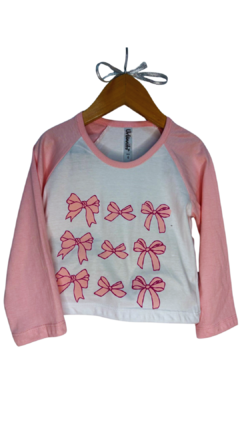 Remera ML Moño rosa combinada - comprar online