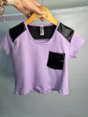 PUPERA LILA COMBINADA BOLSILLO NEGRO