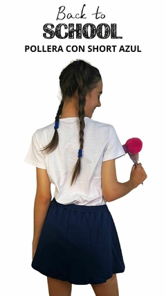 POLLERA CON SHORT COLEGIAL AZUL - tienda online