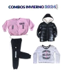MEGA COMBO DE INVIERNO +BUZO FOREVER ROSA + CAMPERA DE ABRIGO NEGRA